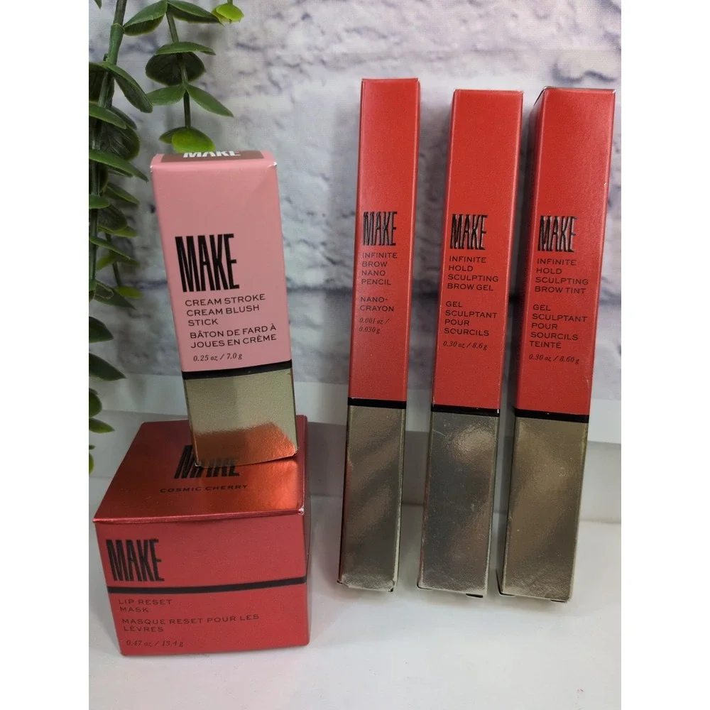 NIB LOT 5🚨MAKE Beauty Blush Hypernude Stick Taupe Brow Gel Tint Pencil Lip Mask